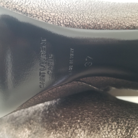 Saint Laurent Lou Bootie Gunmetal Size 37 US 7 - Picture 10 of 11